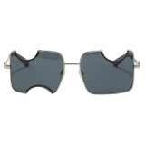 Off-White - Cady Cut-Out Rectangular-Frame Sunglasses - Silver Grey - Luxury - Off-White Eyewear