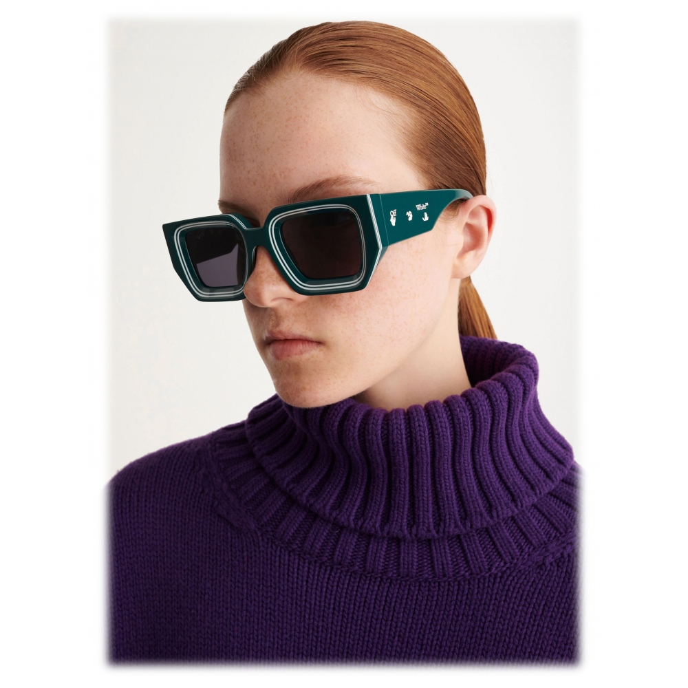 Off-White - Francisco Square-Frame Tinted Sunglasses - Green