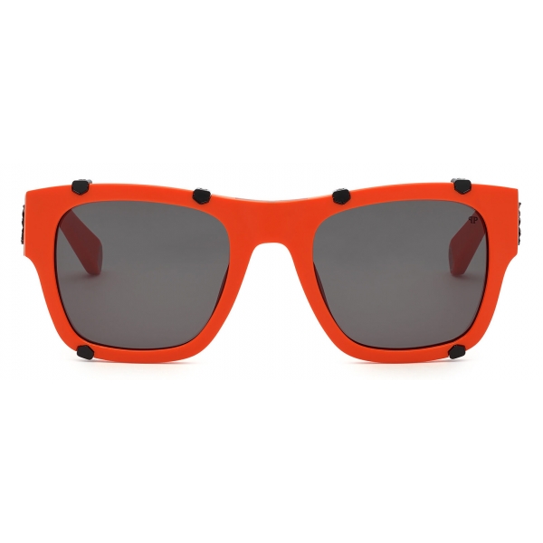 Philipp Plein - Square Plein Icon Hexagon - Arancione Scuro - Occhiali da Sole - Philipp Plein Eyewear