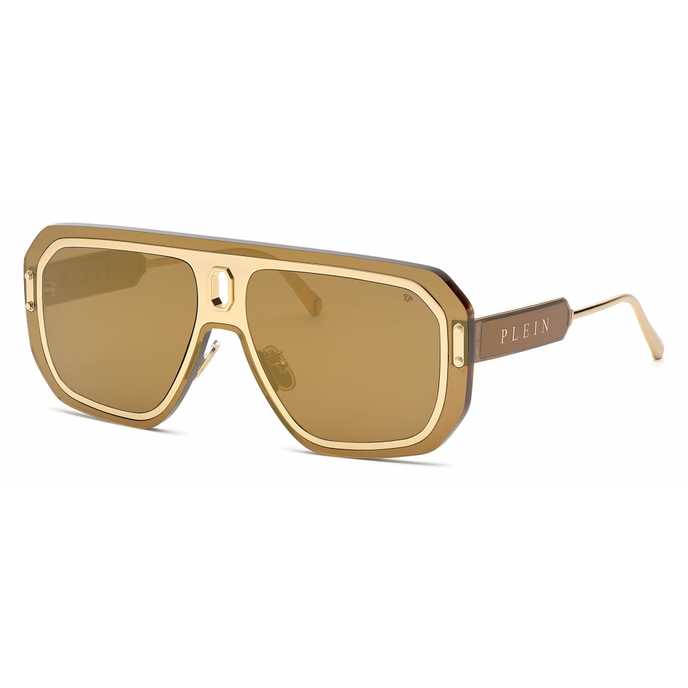 Philipp Plein - Oversize Plein Adventure Mask - Pink Gold - Sunglasses ...