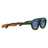 Gucci - Oval Frame Sunglasses - Green Grey Blue - Gucci Eyewear