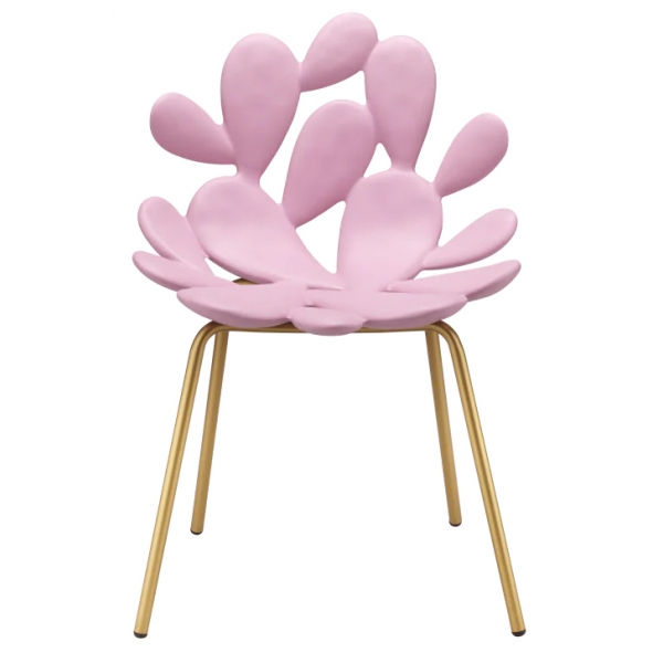 Qeeboo - Filicudi Chair - Set of 2 Pieces - Pink Brass - Qeeboo Chair by Marcantonio - Furnishing - Home