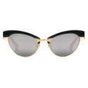 Gucci - Cat-Eye Sunglasses with Interchangeable Frame - Black Yellow Gold Grey - Gucci Eyewear