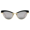 Gucci - Occhiale da Sole Cat Eye con Montatura Intercambiabile - Nero Oro Giallo Grigio - Gucci Eyewear