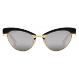 Gucci - Cat-Eye Sunglasses with Interchangeable Frame - Black Yellow Gold Grey - Gucci Eyewear