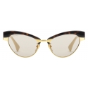 Gucci - Occhiale da Sole Cat Eye con Montatura Intercambiabile - Tartarugato Oro Giallo - Gucci Eyewear