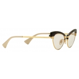 Gucci - Occhiale da Sole Cat Eye con Montatura Intercambiabile - Tartarugato Oro Giallo - Gucci Eyewear