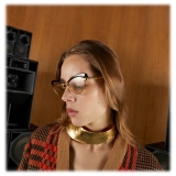 Gucci - Occhiale da Sole Cat Eye con Montatura Intercambiabile - Tartarugato Oro Giallo - Gucci Eyewear