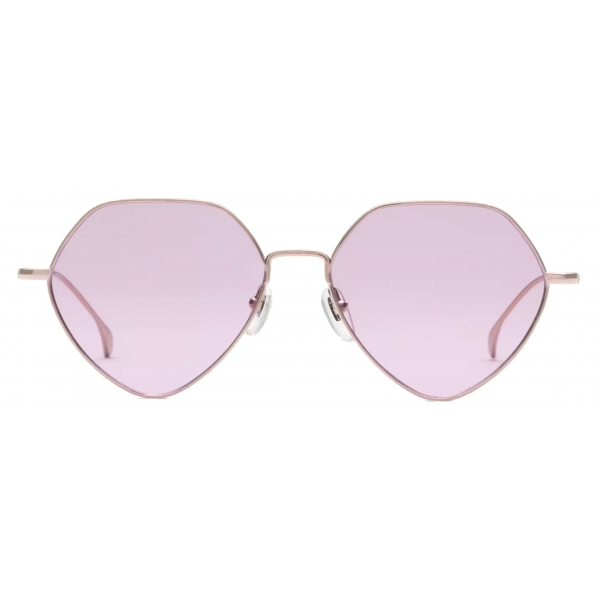 Gucci - Occhiale da Sole con Montatura Geometrica - Oro Rosa Magenta - Gucci Eyewear