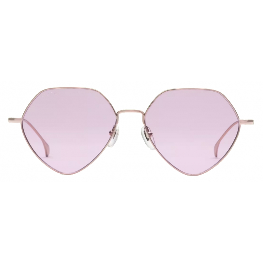 Gucci - Geometric Frame Sunglasses - Rose Gold Magenta - Gucci Eyewear ...