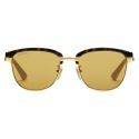 Gucci - Occhiale da Sole Rettangolari con Montatura Intercambiabile - Oro Giallo Tartaruga Marrone - Gucci Eyewear