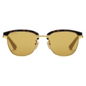 Gucci - Rectangular Sunglasses with Interchangeable Frames - Yellow Gold Tortoiseshell Brown - Gucci Eyewear