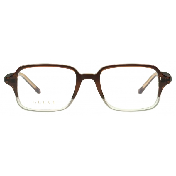 Gucci - Rectangular Frame Optical Glasses - Dark Brown Light Yellow - Gucci Eyewear