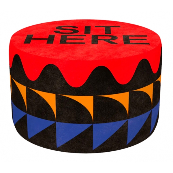 Qeeboo - Pouf Oggian Sit Here Red M - Qeeboo Pouf by Marco Oggian - Furnishing - Home
