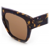 Chloé - Gayia Sunglasses in Acetate - Burgundy Brown - Chloé Eyewear