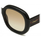 Chloé - Gayia Sunglasses in Acetate - Dark Havana Gradient Brown - Chloé Eyewear