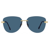 Fred - Force 10 Sunglasses - Gold Brown Tortoiseshell Blue - Luxury - Fred Eyewear