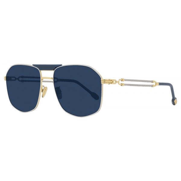 Fred - Force 10 Sunglasses - Gold Silver Blue - Luxury - Fred Eyewear