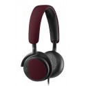 Bang & Olufsen - B&O Play - Beoplay H2 - Rosso Profondo - Cuffie Flessibili con Cavo On-Ear con Microfono e Controllo Remoto