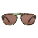 Giorgio Armani - Occhiali da Sole Uomo Forma Irregolare - Verde Marrone - Occhiali da Sole - Giorgio Armani Eyewear