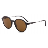 Giorgio Armani - Men’s Asian-Fit Panto Sunglasses - Black Brown - Sunglasses - Giorgio Armani Eyewear