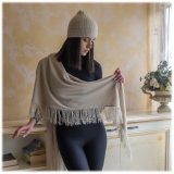 Avvenice - Precious Cashmere Ribbed Cap - Beige - Handmade in Italy - Exclusive Luxury Collection