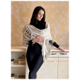 Avvenice - Cape - Precious Cashmere Keffiyeh - Beige - Handmade in Italy - Exclusive Luxury Collection