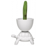 Qeeboo - Turtle Carry Planter and Champagne Cooler - White - Qeeboo Planter by Marcantonio - Furnishing - Home