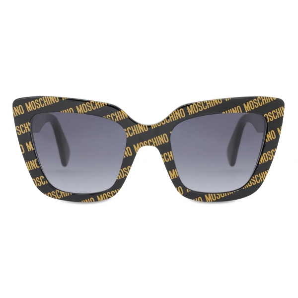 Moschino - Allover Logo Sunglasses - Black - Moschino Eyewear