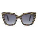 Moschino - Allover Logo Sunglasses - Black - Moschino Eyewear