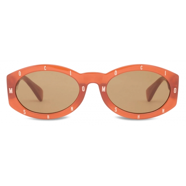 moschino metal logo letters sunglasses orange moschino eyewear