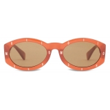 Moschino - Metal Logo Letters Sunglasses - Orange - Moschino Eyewear