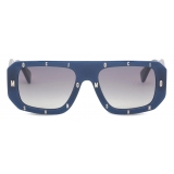 Moschino - Metal Logo Letters Sunglasses - Blue - Moschino Eyewear