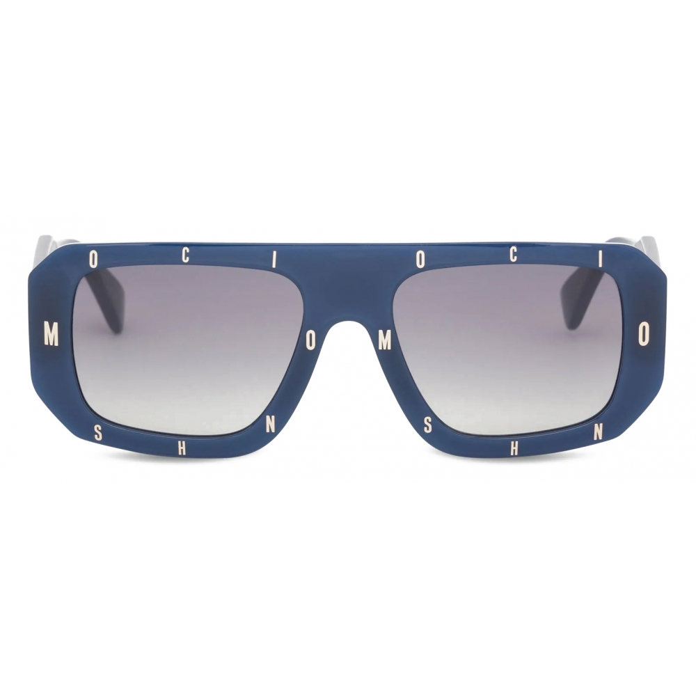 Moschino - Metal Logo Letters Sunglasses - Blue - Moschino Eyewear ...