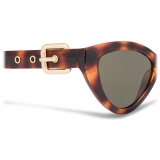Moschino - Buckle Sunglasses - Brown Orange Tortoiseshell - Moschino Eyewear