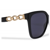 Moschino - Wide Chain Bijou Sunglasses - Black - Moschino Eyewear