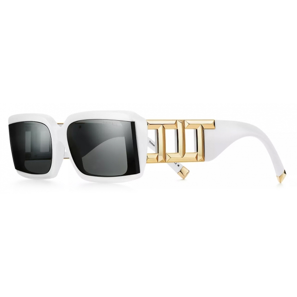 Tiffany & Co. - Rectangular Sunglasses - White Dark Gray - Tiffany T Collection - Tiffany & Co. Eyewear