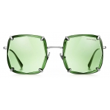 Tiffany & Co. - Cushion Shaped Sunglasses - Silver Light Green - Tiffany Collection - Tiffany & Co. Eyewear