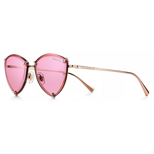 Tiffany Co. Triangular Shaped Sunglasses Rose Gold Pink