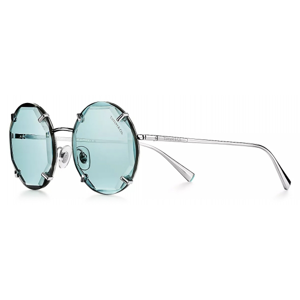 Tiffany & Co. - Round Sunglasses - Silver Tiffany Blue® - Tiffany Collection - Tiffany & Co. Eyewear