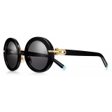 Tiffany & Co. - Occhiale da Sole Rotondi - Nero Grigio Scuro - Collezione Tiffany HardWear - Tiffany & Co. Eyewear