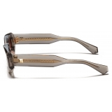 Valentino - Asymmetrical Sunglasses in Acetate with VLogo - Transparent Grey Pink - Valentino Eyewear