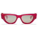 Valentino - Cat-Eye Sunglasses in Acetate with VLogo - Fuchsia Silver - Valentino Eyewear