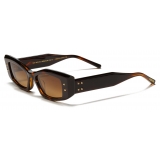 Valentino - Rectangular Sunglasses in Acetate - Brown - Valentino Eyewear