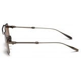 Valentino - Occhiale da Sole Rettangolare in Metallo - Rodio Nero Marrone Blu - Valentino Eyewear