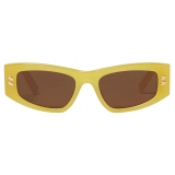 Stella McCartney - Falabella Rectangular Sunglasses - Shiny Opaline Yellow Brown