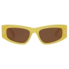 Stella McCartney - Occhiali da Sole Rettangolari Falabella - Giallo Opalino Lucido Marrone