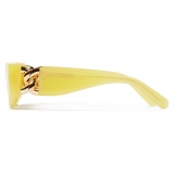 Stella McCartney - Falabella Rectangular Sunglasses - Shiny Opaline Yellow Brown