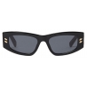 Stella McCartney - Falabella Rectangular Sunglasses - Shiny Black Smoke