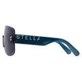 Stella McCartney - Occhiali da Sole Aviatore con Borchie Logo - Blu Trasparente Lucido